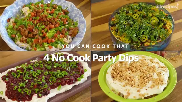 'Video thumbnail for 4 Easy No-Cook Dips For Your Next Party ¦ Allrecipes (720p 30fps)'