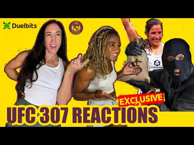 'Video thumbnail for UFC 307 BONUS Reactions and Robbery Reports with UFC Fighters Jessica Penne and Angela Hill'