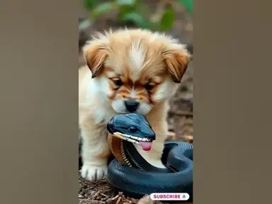 'Video thumbnail for Puppy Snake Friends $ #puppy #doglover #cutedog #snake #snakevideo'