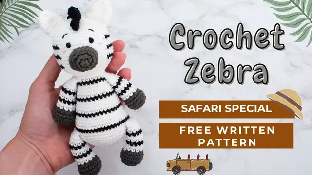 'Video thumbnail for Amigurumi Zebra | Crochet Free Pattern - Safari Animals crochet'