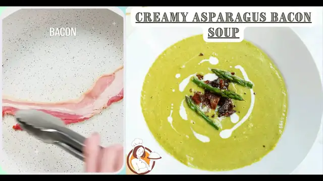 'Video thumbnail for Creamy Asparagus Bacon Soup'