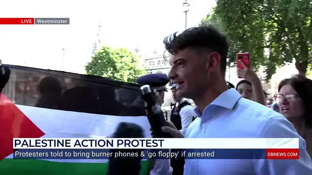 'Video thumbnail for WATCH: Ben Leo confronted by Palestine Action supporters during London protest'