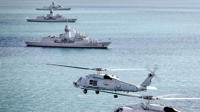 'Video thumbnail for Australia’s warships hunt submarines in high-stakes defense drill'