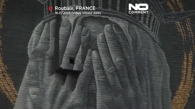 'Video thumbnail for Giant mural in France critiques Trump's immigration policies'
