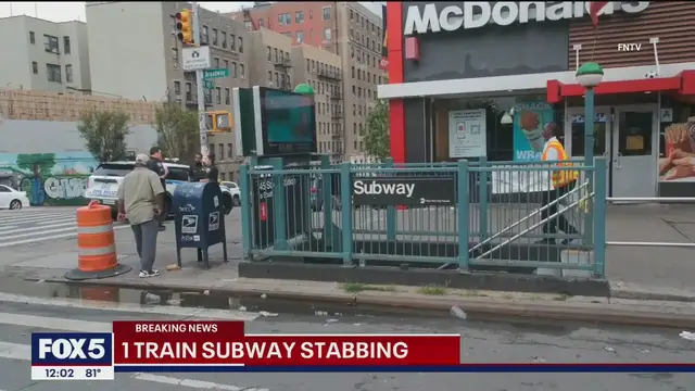 'Video thumbnail for Man stabbed multiple times in head on NYC subway'
