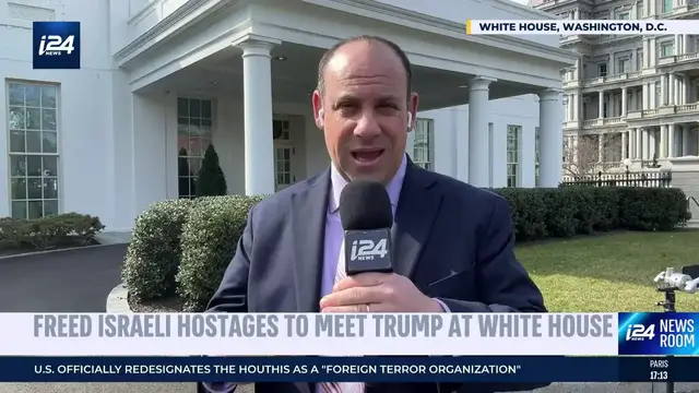 'Video thumbnail for Freed Isreli hostages to meet Trump at White House'