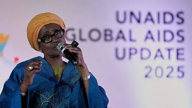 'Video thumbnail for UN warns millions will die by 2029 if new funding for HIV programs isn't found'
