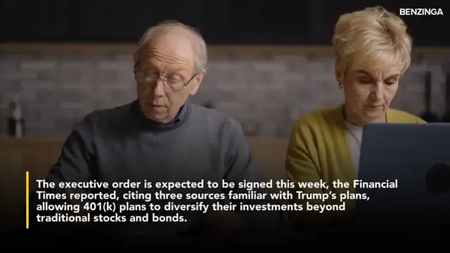 'Video thumbnail for Trump Plans Executive Order To Add Crypto To 401(k) Menus—$8.7 Trillion Retirement Market Poised For Bitcoin, Ethereum'