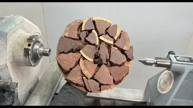 'Video thumbnail for Woodturning - Blue African Wood Plate'