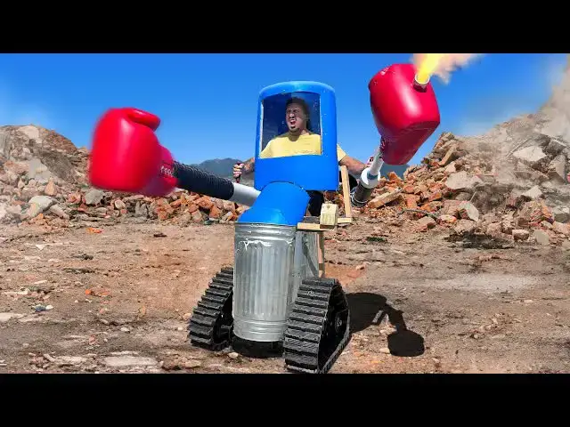 'Video thumbnail for Jake Carlini: i built a trash mech suit with boxing glove punch!'