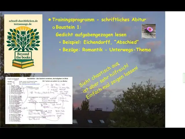 'Video thumbnail for Abi-Baustein: Zeit sparen - Gedicht mit Blick auf die Aufgabe lesen und auswerten (Live Modus)'