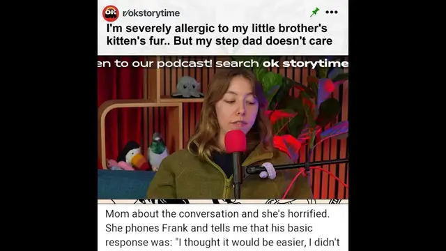 'Video thumbnail for I'm severely allergic to my little brother's kitten's fur.. But my step dad doesn't care | Reddit Stories'