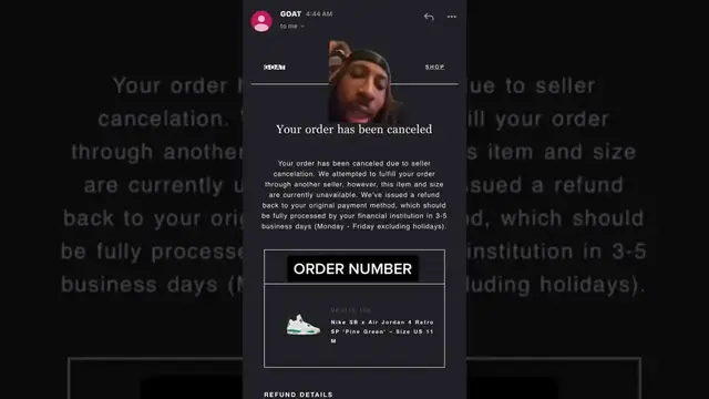 'Video thumbnail for Nike SB x Air Jordan 4 Retro 'Pine Green' Order Cancelled'