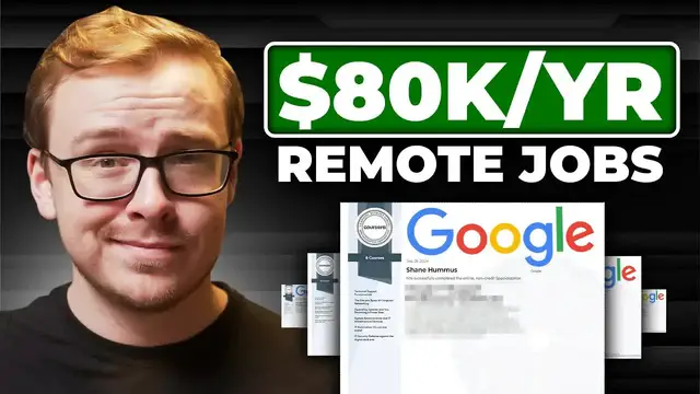 'Video thumbnail for shane hummus: google certificates: your path to $80k remote jobs'
