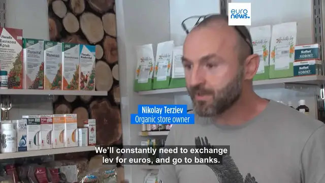 'Video thumbnail for Small business owners in Bulgaria fear change from the lev to the euro slated for January'