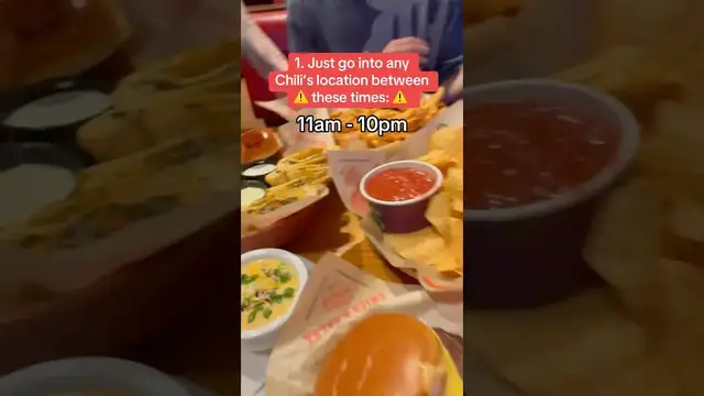 'Video thumbnail for How we got all this food at Chili’s for CHEAP…'