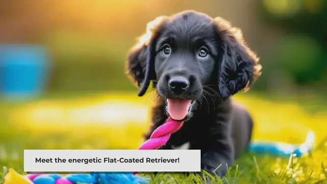 'Video thumbnail for Meet the Flat-Coated Retriever: Your Energetic and Loving Family Companion'