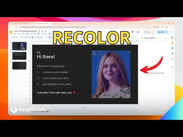 'Video thumbnail for How to Recolor a Picture in Google Slides'