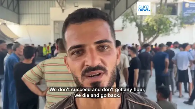'Video thumbnail for Officials say 85 Palestinians seeking aid are killed in Gaza as Israel widens evacuation orders'