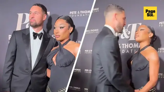 'Video thumbnail for Megan Thee Stallion makes her red carpet debut with boyfriend Klay Thompson'