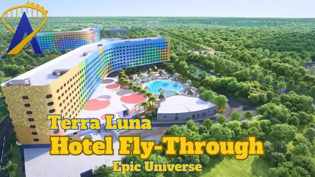 'Video thumbnail for Epic Universe Hotel Fly Through Terra Luna'