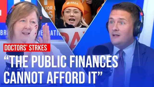 'Video thumbnail for Striking doctor has it out with Wes Streeting | LBC'
