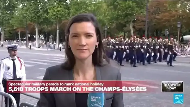 'Video thumbnail for Troops from all over the world parade alongside the French army on Bastille Day'