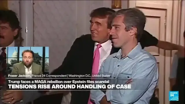 'Video thumbnail for Trump lashes out at MAGA base as Epstein row escalates'