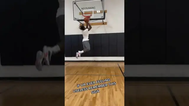 'Video thumbnail for Impressive Basketball Skills: No Dunking Sign Defied'