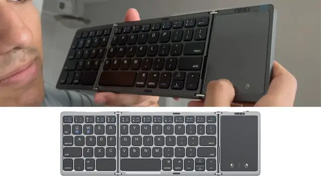'Video thumbnail for Tri-Folding Wireless Portable Keyboard with Touchpad Review'