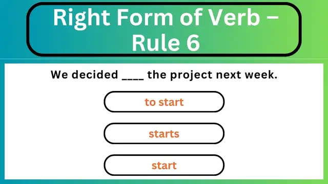 'Video thumbnail for English Grammar Practice ||  Right Form of Verb – Rule 6 || English Grammar Test'