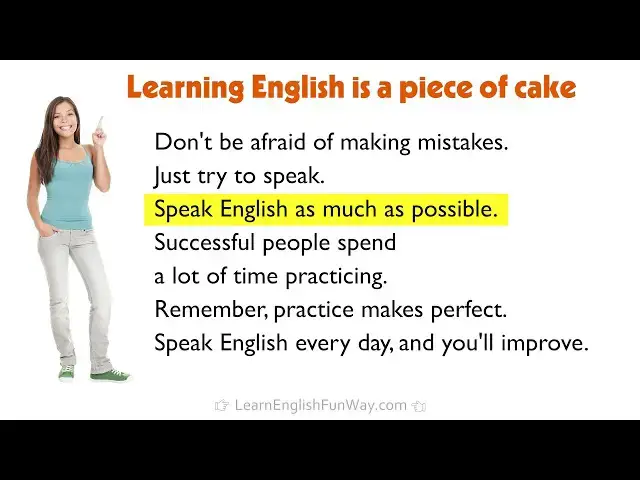 'Video thumbnail for Learning English Is The Piece Of Cake - English Listening and Speaking Practice'