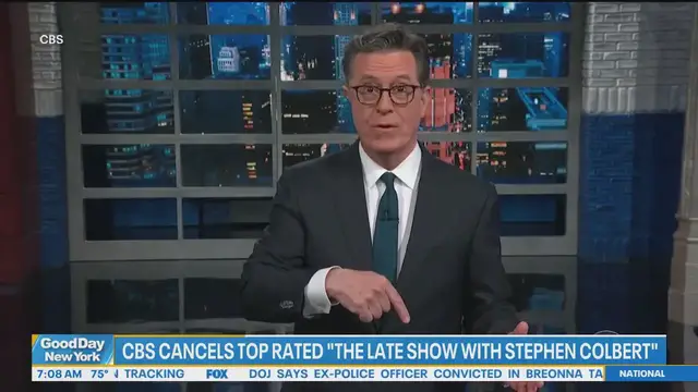 'Video thumbnail for CBS canceling 'The Late Show With Stephen Colbert''
