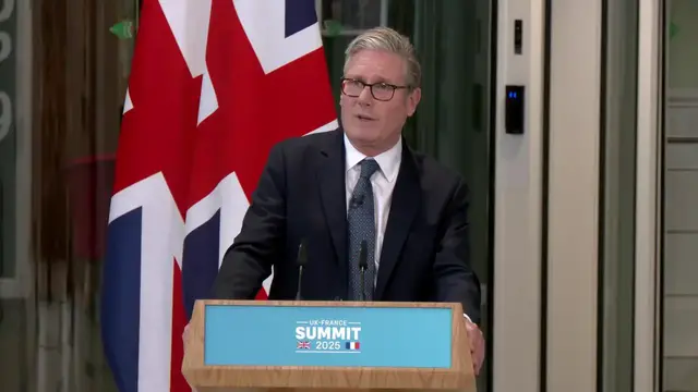 'Video thumbnail for WATCH IN FULL: Keir Starmer and Emmanuel Macron announce 'ground-breaking one in, one out' migrant plan'