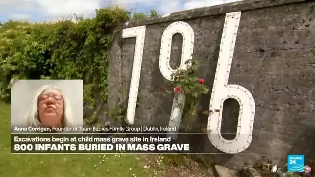 'Video thumbnail for Excavations begin at child mass grave site in Ireland'