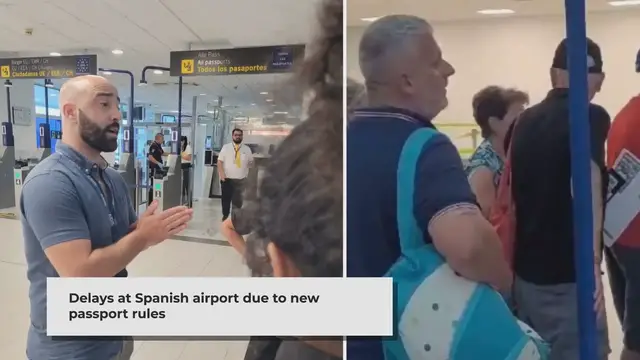 'Video thumbnail for Passport Delays Cause Chaos at Spanish Airport for UK Travelers'