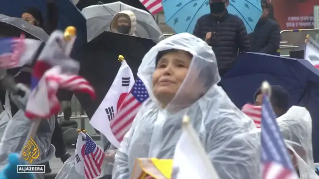 'Video thumbnail for Protests in Seoul: Yoon supporters upset by court ruling'