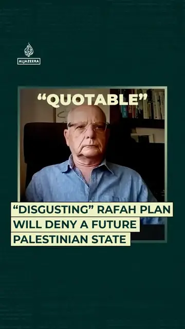 'Video thumbnail for "Disgusting" Rafah plans will deny a future Palestinian state'