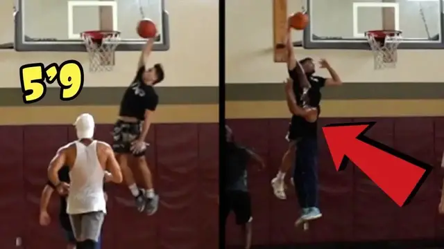 'Video thumbnail for Playing Pick Up Basketball With 5'9 Dunker!'