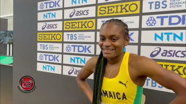 'Video thumbnail for Nickisha Pryce's Joy as Debut Run Earns 400m Semi-Final Spot'