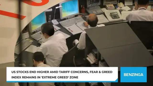 'Video thumbnail for US Stocks End Higher Amid Tariff Concerns, Fear & Greed Index Remains In 'Extreme Greed' Zone'