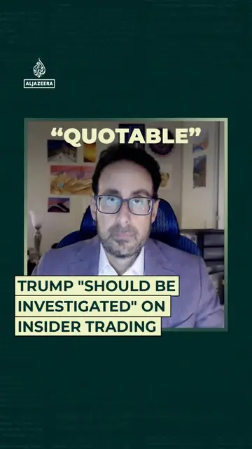'Video thumbnail for Trump “should be investigated” on insider trading'