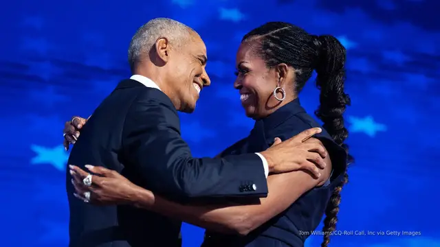 'Video thumbnail for 'She took me back!': Obamas joke about divorce on new podcast episode'
