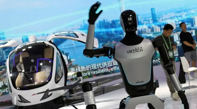 'Video thumbnail for China showcases AI prowess at supply chain expo amid US trade tensions'