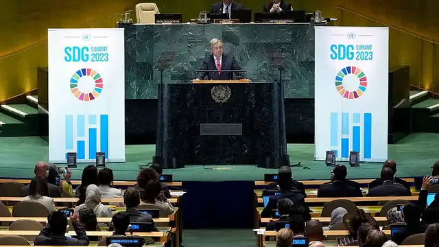 'Video thumbnail for Only 35% of sustainable development goals on track to meet target, UN says'