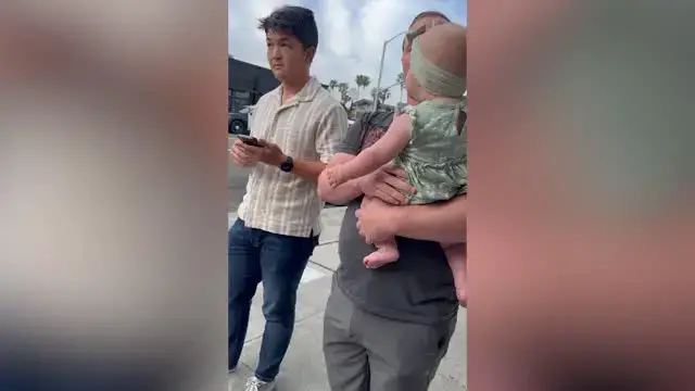 'Video thumbnail for Baby Daughter Meets Dad's Identical Twin For First Time'