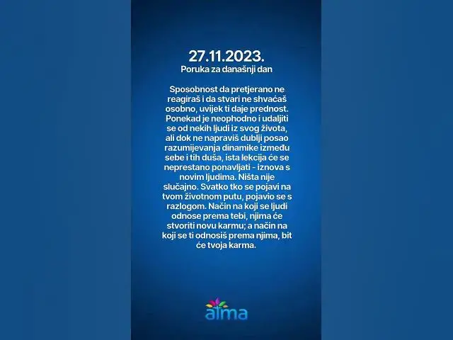'Video thumbnail for ATMA Poruka Dana 27.11.2023.'