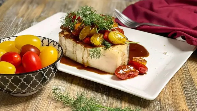 'Video thumbnail for Spicy Summery Baked Halibut Recipe'