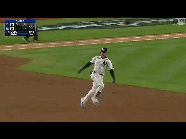 'Video thumbnail for Juan Soto LAUNCHES a Solo Home Run! | 2024 ALCS Game 1 | 10/14/2024'