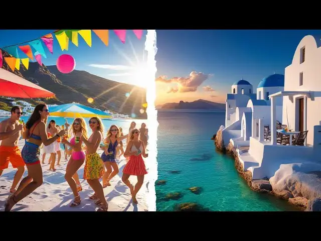 'Video thumbnail for Ios vs. Folegandros: Party Energy vs. Tranquil Escape'